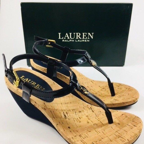ralph lauren thong wedge sandals